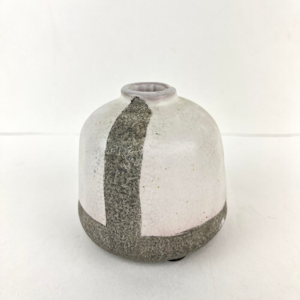 Creative Co-Op Minimalist White Gray Terracotta Bottle Vase